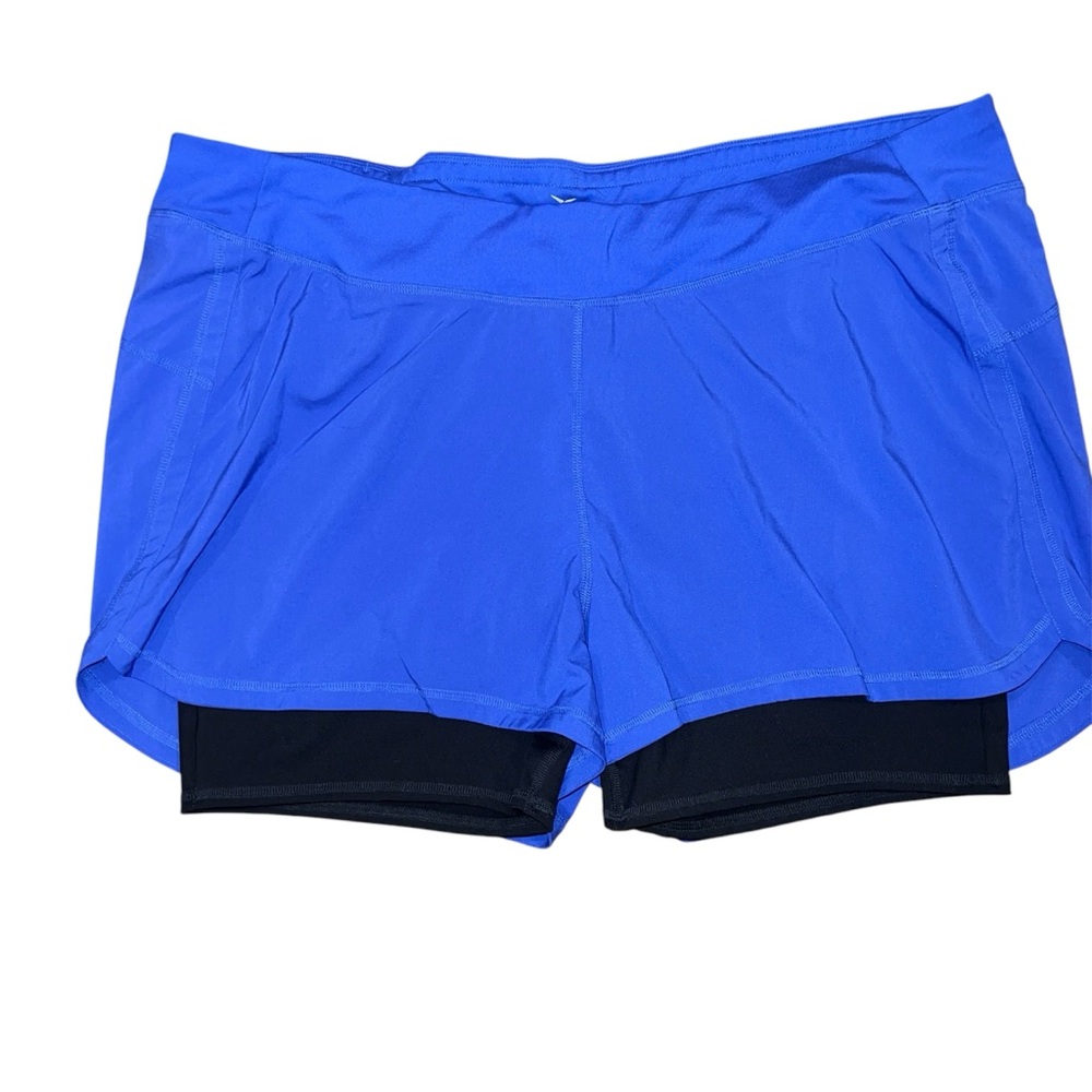 Old Navy Active Womens Blue Shorts Mid-Rise Semi-Fitted Black Inner Shorts XXL